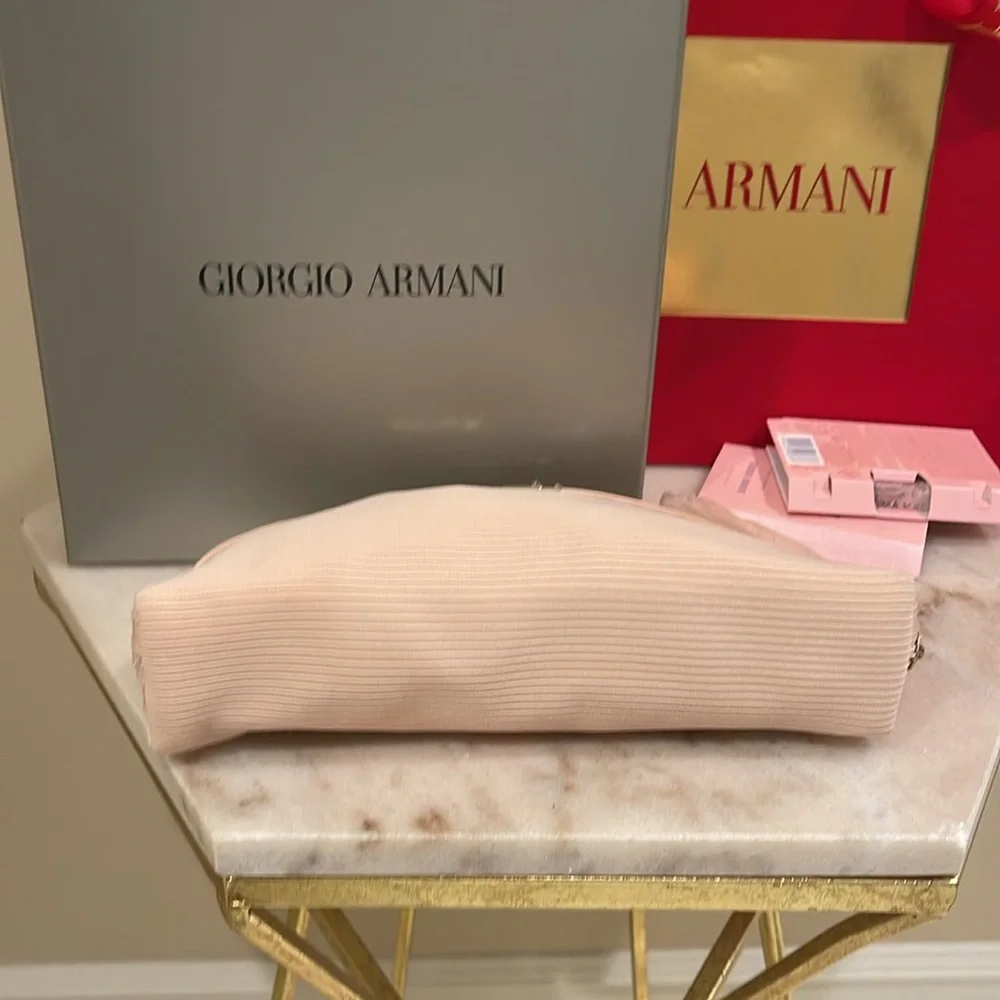 Giorgio Armani, pink zip around cosmetic bag